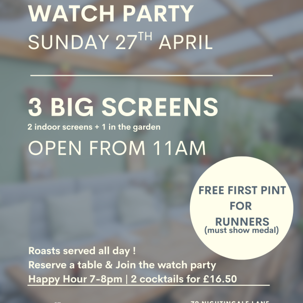LONDON MARATHON WATCH PARTY